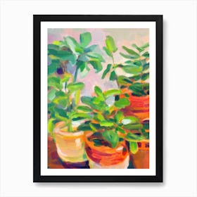 Chinese Money Plant 2 Impressionist Painting Póster