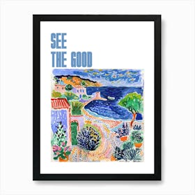 See The Good Poster Seaside Doodle Matisse Style 10 Art Print