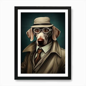 Gangster Dog Weimaraner Art Print