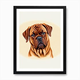 Dogue De Bordeaux Illustration Dog Art Print