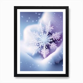 Cold, Snowflakes, Soft Colours 2 Art Print