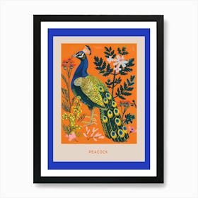 Spring Birds Poster Peacock 2 Art Print