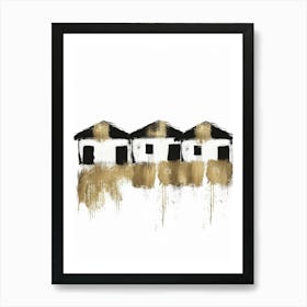 Three Houses Canvas Print 1 Art Print