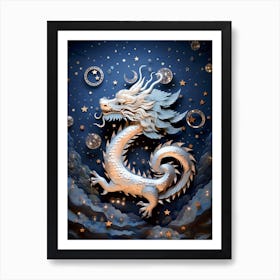 Dragon Elements Merged Illustration 4 Art Print
