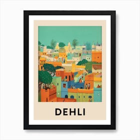 Dehli 7 Vintage Travel Poster Art Print