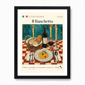 Il Banchetto Trattoria Italian Poster Food Kitchen Art Print