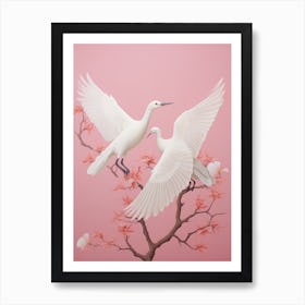 Doves In Bloom Art Print