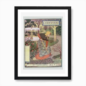 Dame au Jardin affiche vintage pour salon