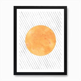 Orange circle, terracotta abstract  Art Print