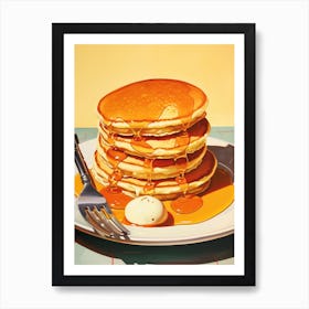 Vintage Cookbook Pancakes 1 Art Print