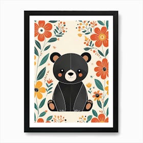 Floral Cute Baby Bear Nursery (19) Art Print