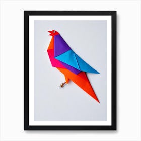 Chicken Origami Bird Art Print