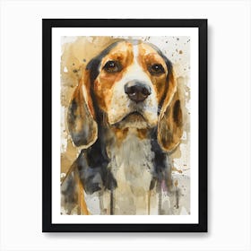 Beagle Watercolor Painting 4 Art Print
