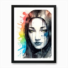 Girl With Rainbow Hair Art Print