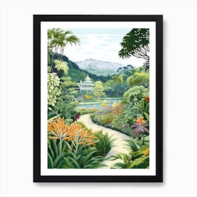 Royal Botanical Gardens Kandy Sri Lanka Modern Illustration 2 Art Print