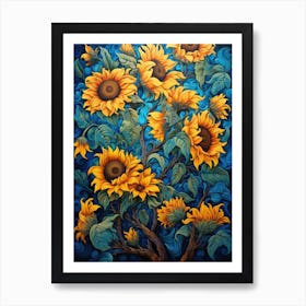 Sunflowers In The Sky Art Print