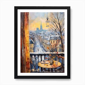 Winter Cityscape Paris France 5 Art Print