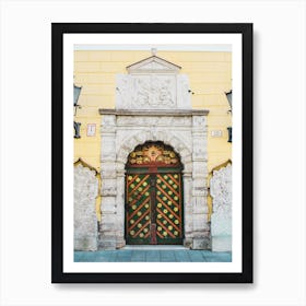 Green Door In Tallinn Estonia Art Print