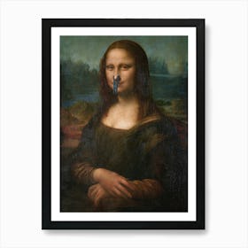 Mona Lisa Funny Bathroom Print with Nose Clip, Mona Lisa with Clothespin Poster Funny Bathroom Decor Print, Mona Lisa with Peg Nose Art with Toilet Humor Art Print