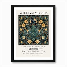 William Morris Peacock Yellow Flowers Art Print