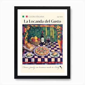 La Locanda Del Gusto Trattoria Italian Poster Food Kitchen Art Print