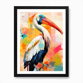 Bird Painting Collage Pelican 1 Art Print