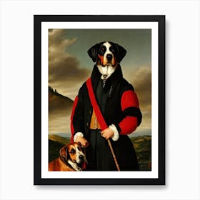Greater Swiss Mountain Dog Renaissance Portrait Oil Painting Art Print