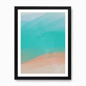 Minimal art abstract watercolor painting of warm and calm waves Art Print