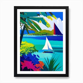 Tobago Cays Saint Vincent And The Grenadines Colourful Painting Tropical Destination Art Print