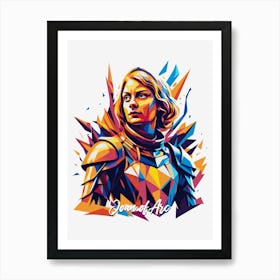 Joan Of Arc 01 Portrait WPAP Pop Art Art Print