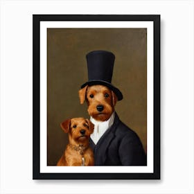 Welsh Terrier Renaissance Portrait Oil Painting Art Print