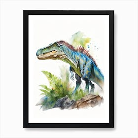 Velocisaurus Watercolour Dinosaur Art Print