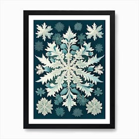 Cold, Snowflakes, Vintage Botanical 1 Art Print