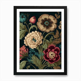 Botany vintage flowers Art Print