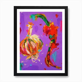 Garlic And Chili Art Print