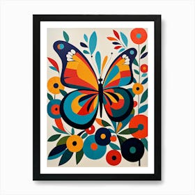 Modern Screen Print Butterfly III Art Print