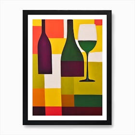 American Sparkling Wine Paul Klee Inspired Abstract Cocktail Poster Art Print