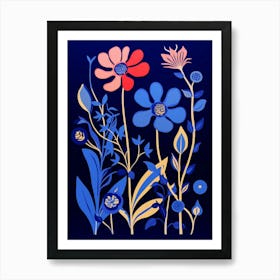 Blue Flower Illustration Kangaroo Paw 4 Art Print