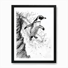 Emperor Penguin Diving Into The Water 4 Art Print