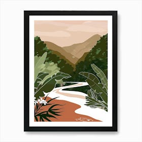 Illustration Of A River In The Jungle Art Print