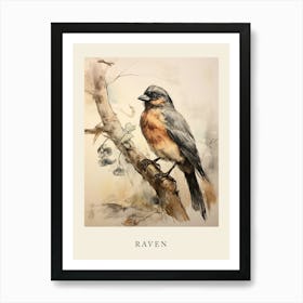 Beatrix Potter Inspired  Animal Watercolour Raven 2 Art Print