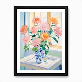 A Vase With Dahlia, Flower Bouquet 1 Art Print
