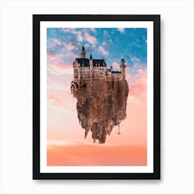 Flying Castle Surreal Art Print