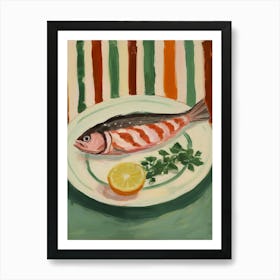 Salmon Italian Still Life Painting Art Print