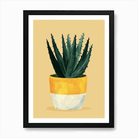 Succulents Plant Minimalist Illustration 1 Art Print
