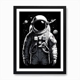 Astronaut In Space Art Print