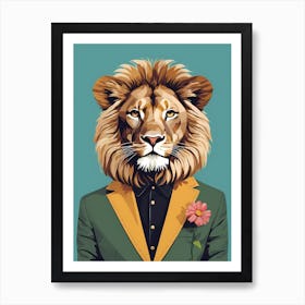 Lion Portrait In A Suit (32) Art Print