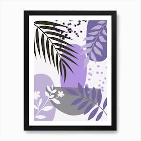 Abstract Purple Leaves Art Print