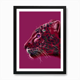 Pink leopard on the pink background Art Print