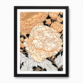 Eden S Perfume Peonies Orange 3 Drawing Art Print